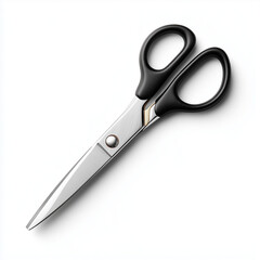 Scissors with Black Handles Isolated on White Background