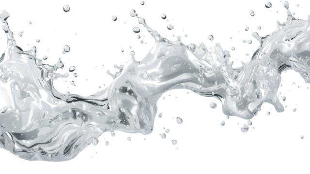 Fluid Dance of H2O: An artistic display of liquid form, with water splashing gracefully, conveying energy and purity.