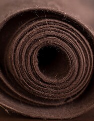 Naklejka premium Rolled Brown Leather