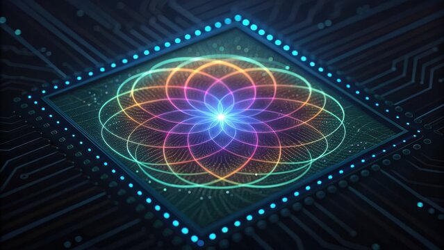 Abstract Wave Function Interface on Chip with Vibrant Patterns