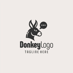 Professional Black White Donkey Symbol
