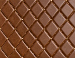 Brown leather quilted pattern