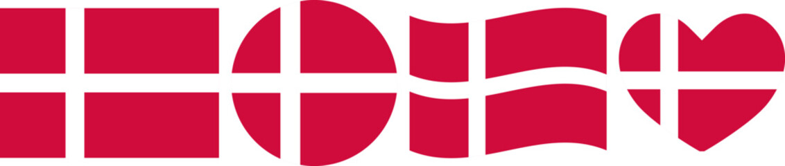 Denmark flag illustrator country flags symbol National Collection International  Set