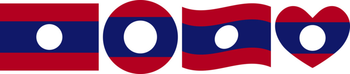 Laos flag illustrator country flags symbol National Collection International  Set