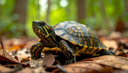 Turtle in forest floor (1)