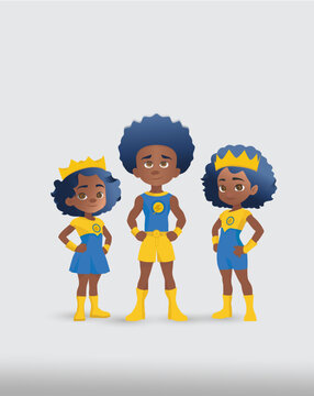 Cute Superhero Characters with Afro Hairstyles