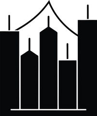  stock candle chart icon on white .eps