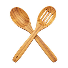 Rustic Kitchen Utensils Intertwined Wooden Spoons for Cooking Delights Healthy Eating and on transparent background