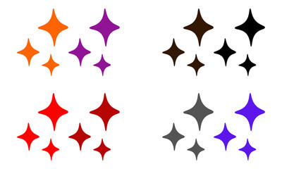 Sparkle icon set for halloween and festive designs animated effects png isolated on transparent background
