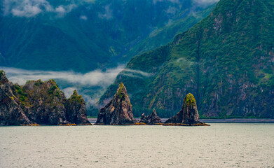 Row of islets in Kenai Fjord National Park