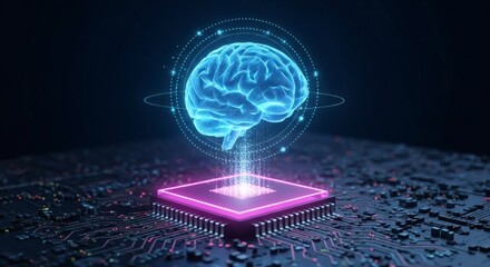 Blue circuit board with binary code illustrates the global digital communication network