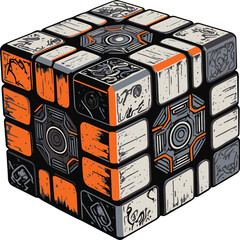 Vibrant cube object illustration for business concept design.