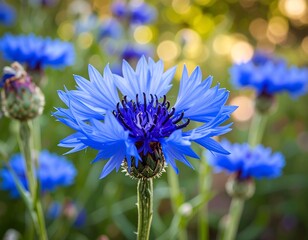 Vibrant blue flower in garden