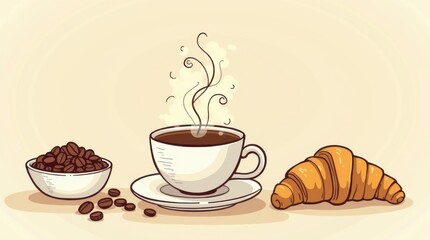 cup of coffee with beans