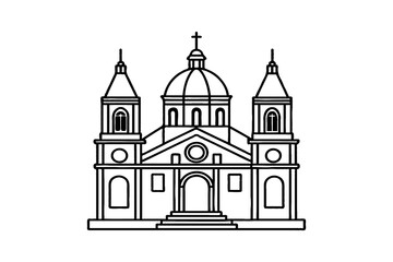 Ornate church building with dome and towers architecture