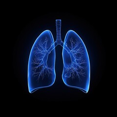 sci-fi holographic illustration of human lung photo