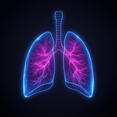 sci-fi holographic illustration of human lung photo