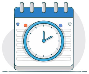 Calendar clock with time management concept