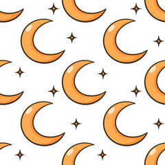 seamless pattern with stars, Moon and star, Minimalistic moon art, cartoon moon and star seamless pattern