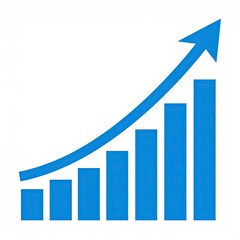 Blue graph showing upward trend