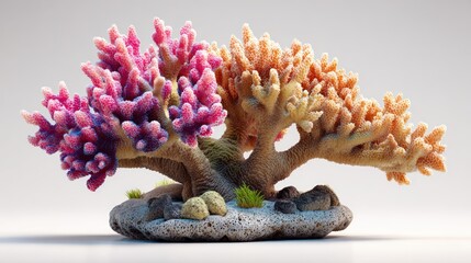 Colorful coral aquarium decor