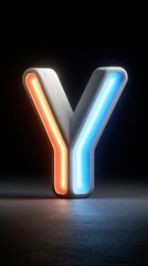 Capital letter y neon light