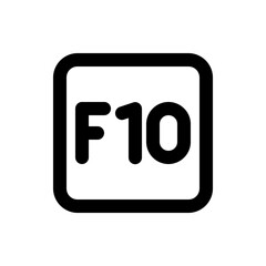 An image showing a rounded square with a thick black border containing the letters f and the number ten inside