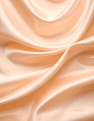 Peach silk fabric folds