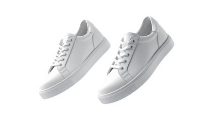 Two variation lace-up sneaker collection isolated on transparent background