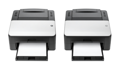  Two variation office laser printer collection isolated on transparent backgroundm