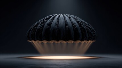 Dark futuristic object display