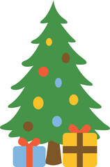 Christmas tree with gifts box