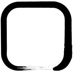 Grunge ink brush frame, abstract hand drawn border vector