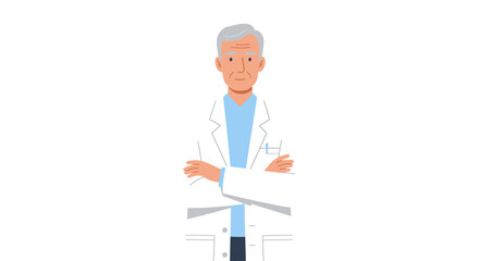 Experienced doctor with confident stance and kind eyes, perfect for medical campaigns, healthcare brochures, and building trust in senior care initiatives