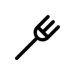 A simple black and white illustration of a fork with three tines on a plain white background design image