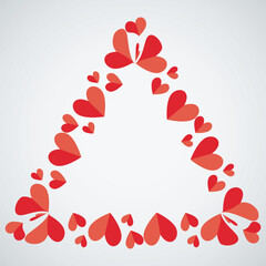 Triangle Frames with hearts vector illustration