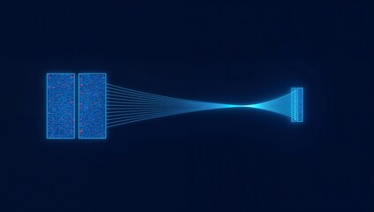 Big Data and Artificial Intelligence Flow Visualization – Machine Learning, Neural Network, and Data Processing Concept