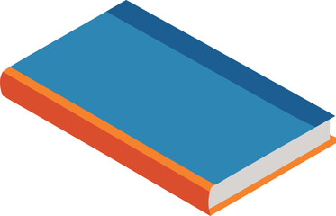 Scalable vector illustration of a closed blue book lying flat top view