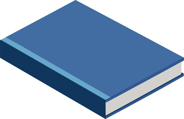 Closed slim book mockup vector glossy cover isolated on white scalable eps illustration