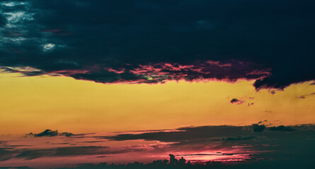 Majestic evening sky glowing with soft pastel and dramatic sunset colors