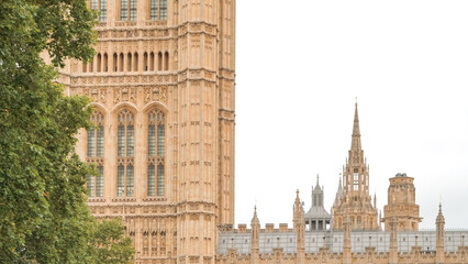 Classic gothic style Westminster landmark building in London city center