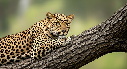 Leopard On Branch.