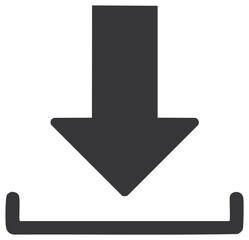 Download Icon Graphic Vector Illustration. Simple Symbol of Data Receiving or Downloading