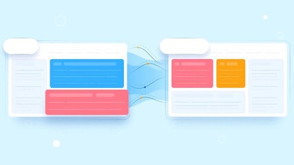 Data sharing and digital document management concept in animated flat design style illustration. - Powered by Adobe