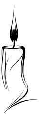Vector illustration of a candle with a large wick