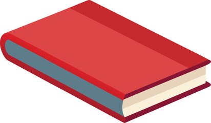 Isometric red hardcover book mockup vector scalable illustration for eps format