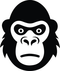 gorilla face icon silhouette