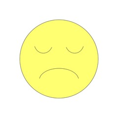 落ち込んだ顔のシンプルなイラスト