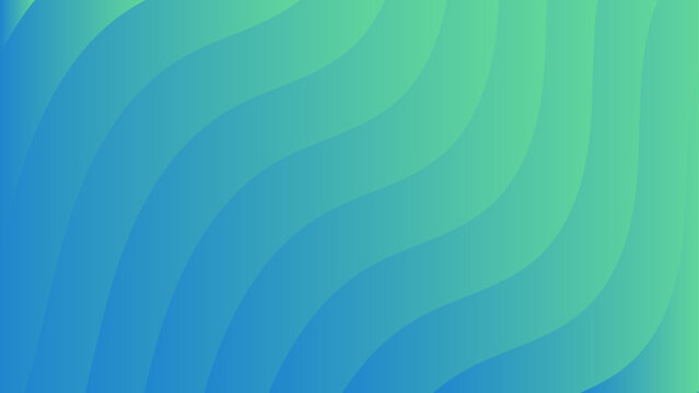 Abstract modern background featuring smooth wavy lines in a gradient blend of blue and green tones. Motion and depth with soft curved waves flowing composition. futuristic and dynamic feel tech