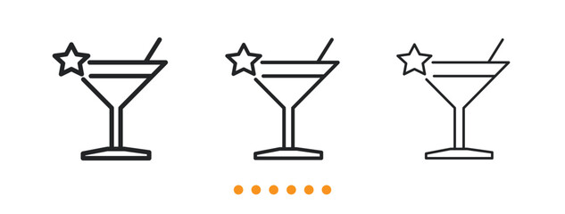 Cocktail icon. Thin line icon vector